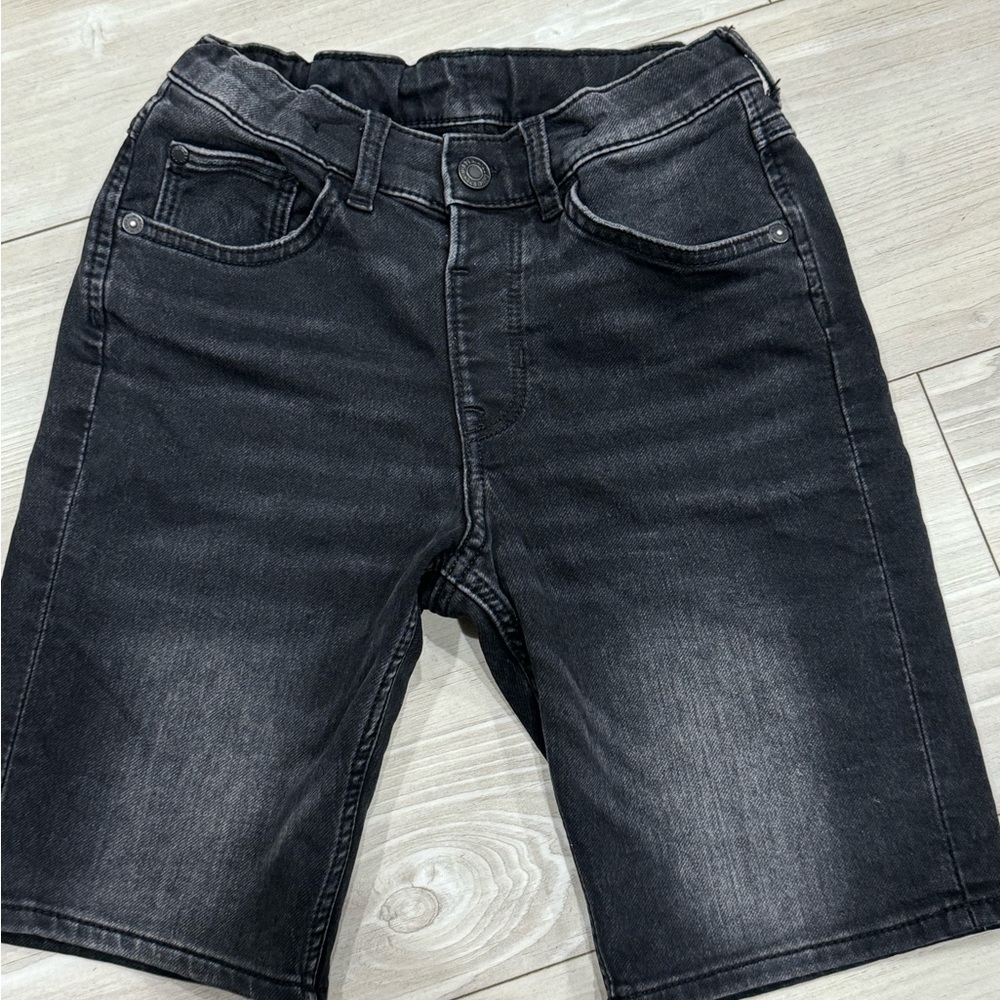 Kids Black Denim Shorts